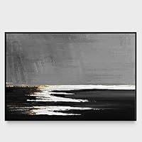 Framed Canvas Wall Art Abstract Seascape Canvas Prints Home Artwork Decoration for Living Room,Bedroom - 16x24 inches