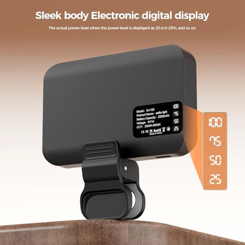 Image of RaLeno 60 LED Light for Video Shooting YouTube with 2000mAh Rechargeable Battery - 3000K-6500K Portable Influencer Light for Phone, Laptop, Photography & Reels (Black)
