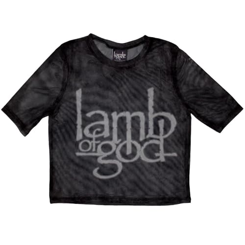 Lamb of God t-shirt mesh femme haut court transparent rock noir