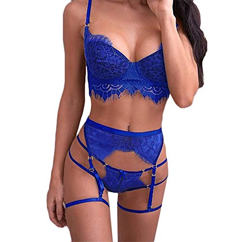 Sous-vêtements érotiques porno chic bleu L : l'ensemble parfait pour une nuit de tentation