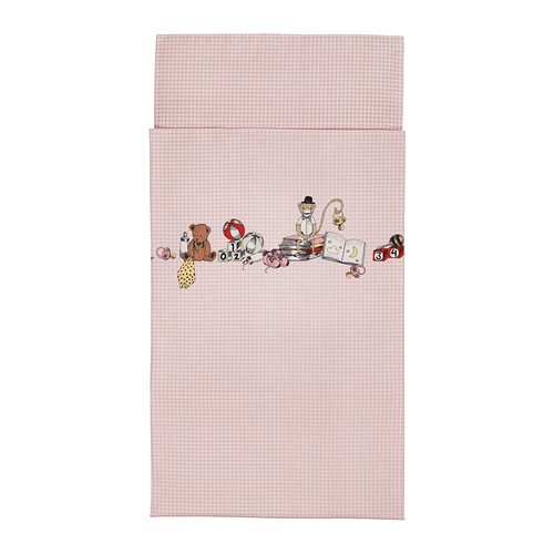 NANIG 3-piece bedlinen set for cot, pink