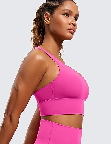 Image of CRZ YOGA Naked Feeling Longline Sports Bras | Medium Support, Removable Pads, Yoga, Sleek, Strappy Back, Scoop Neck, for Women