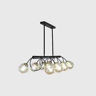 Lámpara colgante moderna compatible con comedor, cocina, candelabro largo, iluminación de mesa, accesorios de iluminación interior, candelabro con bombilla de vidrio E27, decoración del hogar de hierr
