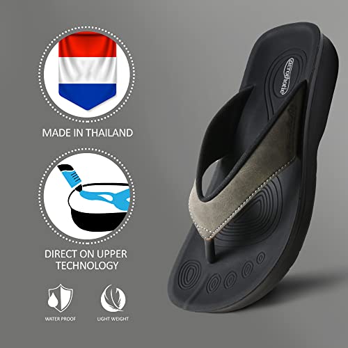 Image of AEROTHOTIC Comfy Arch Support flip flops for women Split Toe Stylish Cushioned Strap with non-slip footbed Walking Dressy Sandals Indoor and Outdoor