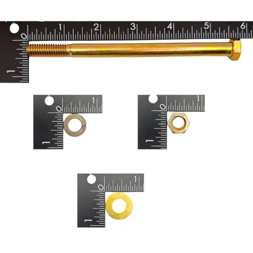 Image of 3 /8 inch-16 x 5-1 /2 inch Grade 8 Bolts (10-Pack) - Heavy-Duty Hex Bolts Includes Flat Washers Lock Washers & Nuts - High-Strength SAE 5.5 inch Coarse Bolts for Automotive, Machinery & Construction