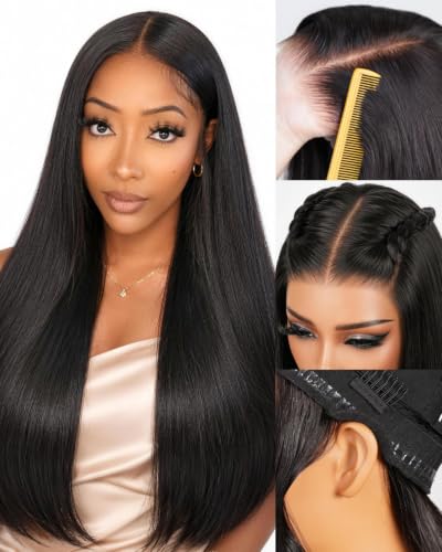 Image of Arabella Glueless Wigs Human Hair 28inch Glueless Wig Black Straight Wig