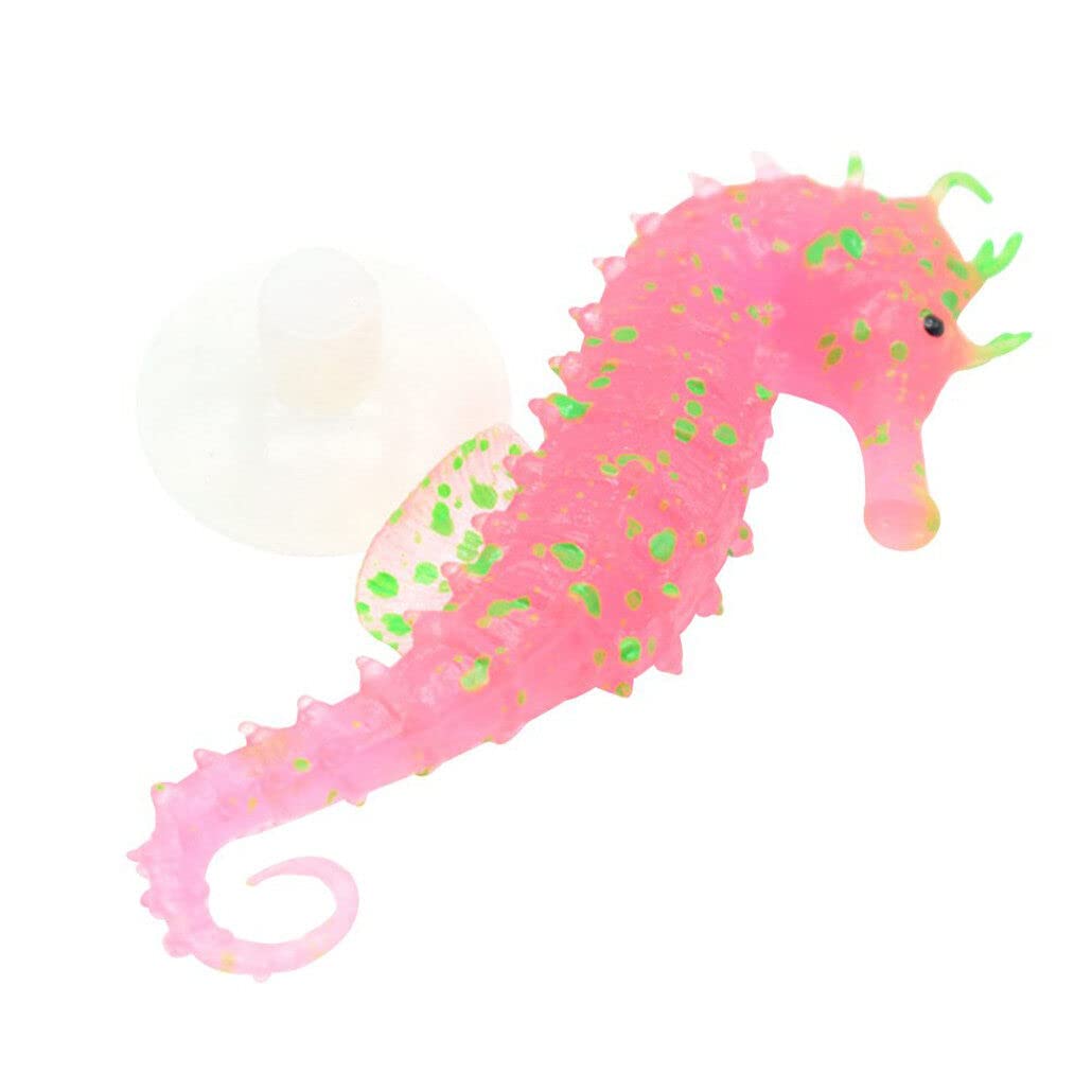 PULABO Aquarium Decor Luminous Artificial Soft Seahorse Hippocampus Fish Tank Ornament Red Exquisite popular