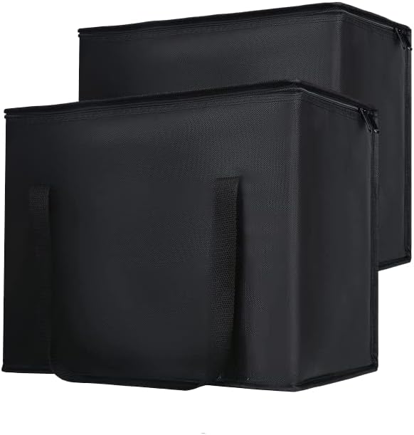 Lyforpyton Paquete de 2 bolsas de compras reutilizables aisladas para comestibles bolsa térmica plegable para comestibles bolsa de calentamiento