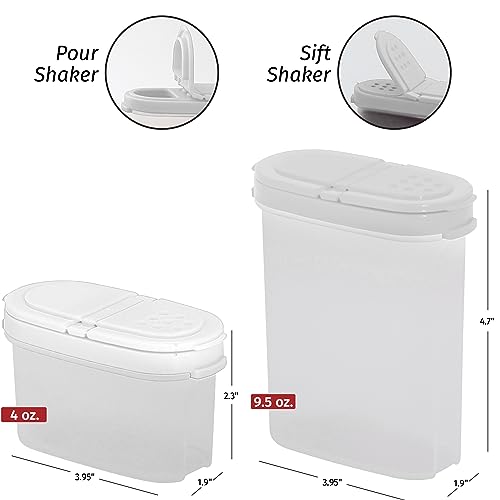 Image of Signoraware Sprinkles N Spice Container with Lid (120mlx4 + 280mlx4 | Set of 8 | White)