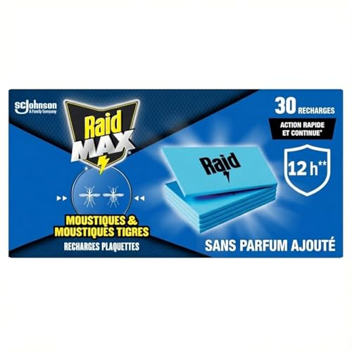 Raid Max Recharges Diffuseur Electrique Plaquettes - Anti-Moustiques et Moustiques Tigres -...