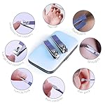 Manicure Set 8 in 1 Nail Clipper Set,RedFlow Nail Clippers,Fingernail & Toenail Clippers,Manicure Tools,Pedicure Tools,Suitable for Travel Manicure Kit,Nail Set Kit with Everything Profe (Blue) - Image 5
