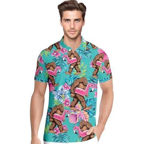 HIVICHI Funny Hawaiian Golf Polo Shirt Cover