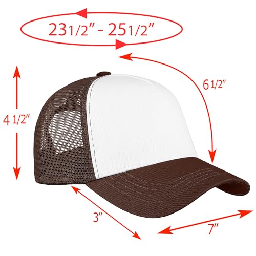 Image of Falari 5-Panel Mesh Baseball Cap, Trucker Hat, Structured Plain Design, Cotton, Adjustable Size