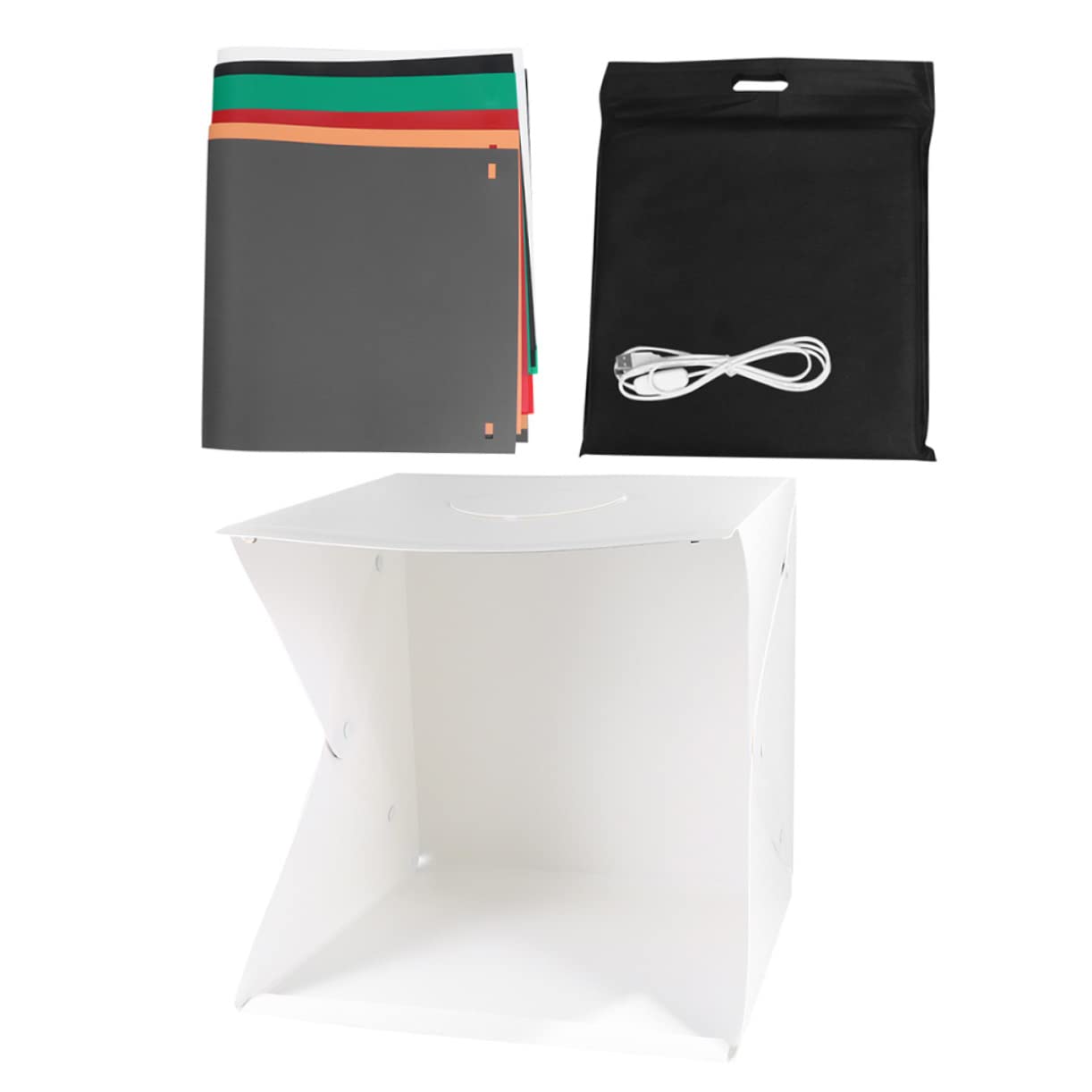 Angoily 40cm Mini Photo Tent Led Light Box for Photography Portable and Foldable Backdrop 6 Colors Lighting Cube Tent