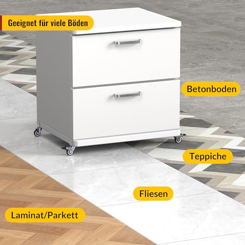 HOLKIE 32 mm Möbelrollen mit Dicker L-Montageplatte Schwerlastrollen Können 45 KG Tragen Rollen für Möbel mit 2 Bremse und 2 ohne Ideale Lenkrollen für Blumenständer,Babybay,Couchtisch (4er-Set)