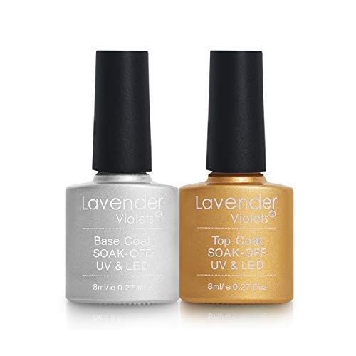 Lavender Violets Base Coat No Wipe Top Coat Set 8ml Shine 2.Bot 801