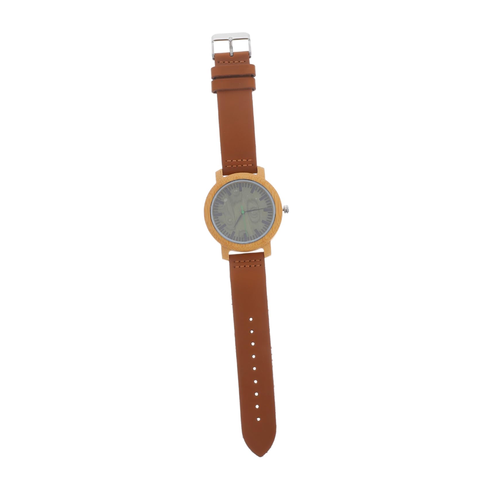 SHERCHPRY Reloj De Madera para Hombre Reloj De Pulsera Artesanal Correa De Cuero Genuino y Movimiento De Cuarzo para Uso Diario y Formal Hecho Mano De Bambú y Madera Verawood