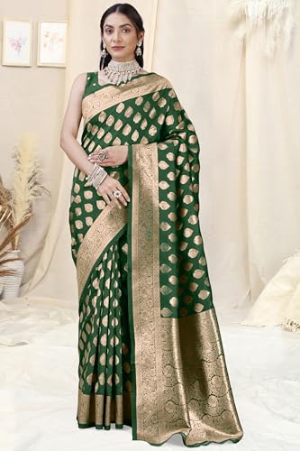 Image of MIRCHI FASHION Women Saree | Banarasi Silk Woven Design Daily Regular Use Sari with Blouse