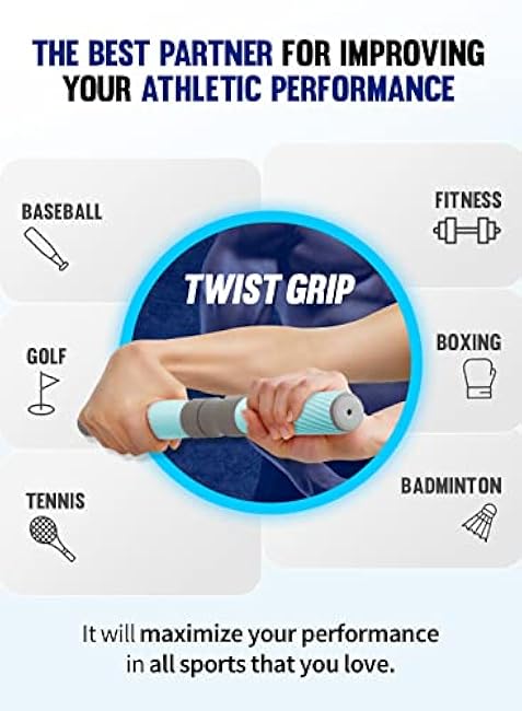 GD Twist Grip Adjustable Resistance Bar for Wrist Strength, Relieves Tendonitis Pain & Improve Grip Strength, Forearm Strength Trainer, Hand Exerciser Bars, Wrist and Elbow Strengthener, Multi-Flex