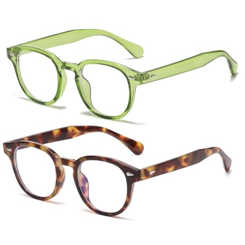 Image of Retro Round Blue Light Blocking Glasses for Men Women, Vintage Frame Non-prescription Computer Reading Eyeglasses