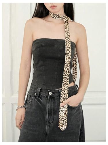 MakeMeChic Women's Cheetah Print Waist Belt Y2K Cowboy Chic Vintage Belts for Dresses4