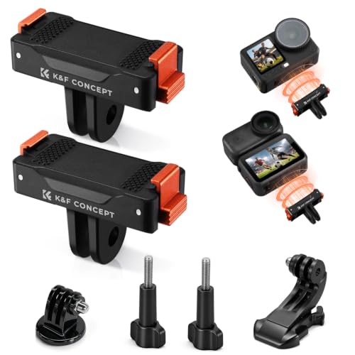 K&F CONCEPT 2er-Pack Magnethalterung Schnellwechsel-Adapterhalterung für DJI Osmo Nano/Action 6 Erweiterungsadapter mit 1/4-Adapter Magnetverschlusshalterung für Stativ Actionkamera Zubehör