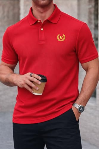Image of Mack Jonney Men's Cotton Polo T-Shirt|Solid Regular Fit|Half Sleeve Collar T-Shirt for Casual Wear-MJ-32