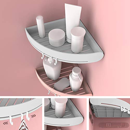 Solution d'économie d'espace avec cette étagère d'angle de douche grise - 5