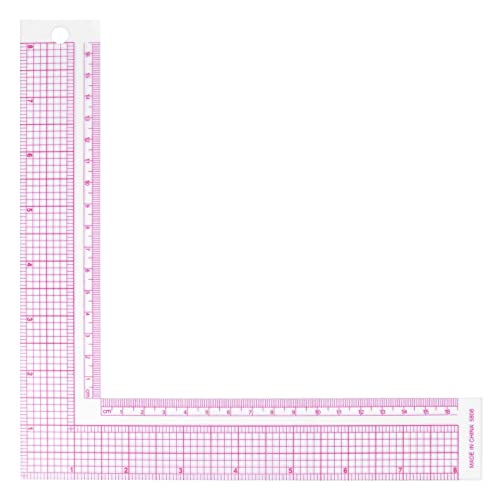 L-Forme Carrée Règle d'angle,Règle de Mesure de Couture,Règle à Angle de 90 degrés en Forme de L, Règle Carrée enTailleur,Règle de Couture, Dessin en Plastique Mesure de Couture Outil de Métier.