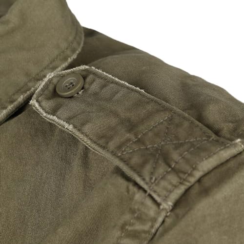 Individual WEAR Men's Rugged Cotton Breathable Casual Button Down Long Sleeve Shirt with Raw Edges & Shoulder Boards4