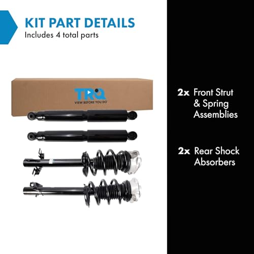 Image of TRQ Front and Rear Complete Strut Assembly & Shock Absorber Kit Complete Strut & Coil Spring Assembly Compatible with 2014-2022 Ram ProMaster 2500 ProMaster 3500