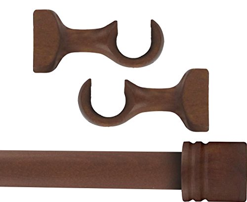 MadeInNature Tringle à Rideaux Kit Complet Bois, diamètre Ø 28 mm,Longueur au Choix, Embout au Choix, de (Longueur 1.50 m, Chêne Embout Bouchon)