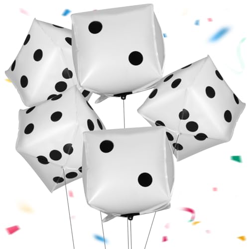 SAFIGLE Paquete de 5 dados gigantes inflables gigantes, dados grandes, globos de dados grandes, dados inflables, juego de noche, casino, decoración de fiesta temática