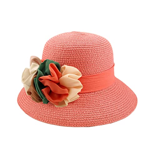 Image of Deluxe Flower Straw Sun Hat - Different Bands Available