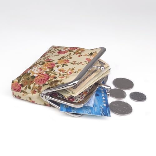 Image of Cute Floral Buckle Coin Purses Vintage Pouch Kiss-lock Change Purse Wallets
