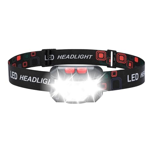 GRIFEMA LED Stirnlampe Wiederaufladbar, 8 Beleuchtungsmodi mit Bewegungssensor & Rotlicht, IPX45 Wasserdichte Kopflampe für Nachtlaufen, Wandern,...
