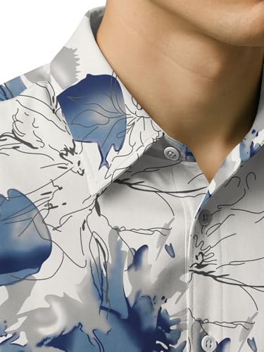 Image of BULLMER Trendy Regular Fit Cotton Blend Printed Casual Half Sleeve Shirt for Men | Stylish Mens Casual Shirts | Shirts for Men
