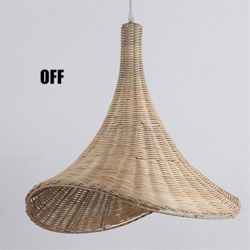 Plafonnier réglable pour salle à manger de style ferme suspension rotin et osier - 4