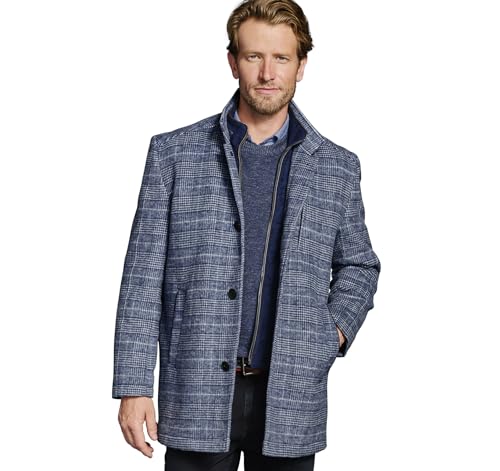 Johnston & Murphy Upton Car Coat for Men – Winter Jackets for Men, Timeless Men’s Plaid Coat