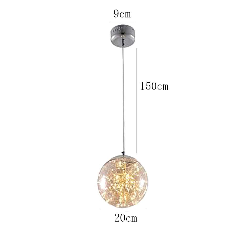 Led Moderno Semplice Gypsophila Lampadario,Caffè Ristorante Music Bar Lampade In Vetro,Camera Corridoio Portico Luci Del Balcone-Luce bianca cognac 20cm