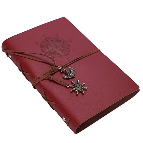 a5 海賊風 手帳 ノート アンティーク PU 日記帳 リングノート 6穴 ルーズリーフ バインダーノート 無地 ダイアリー メモ帳 雑記帳 かわいい おしゃれ