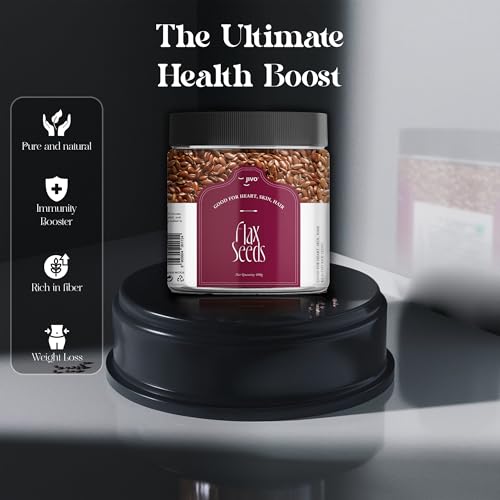 Image of Jivo Flax Seeds | Raw Alsi Seeds for Smoothies, Hair Growth, Baking & More | Rich in Omega-3, Fiber, Protein & Essential Nutrients | 100% Natural, Vegan, Gluten-Free for Optimal Health - 400g