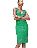 Spitze mit Blumenmuster Amazon-Marke: find. Damen Midi-Schlauchkleid aus Spitze, Grün (Green), 34, Label: XS