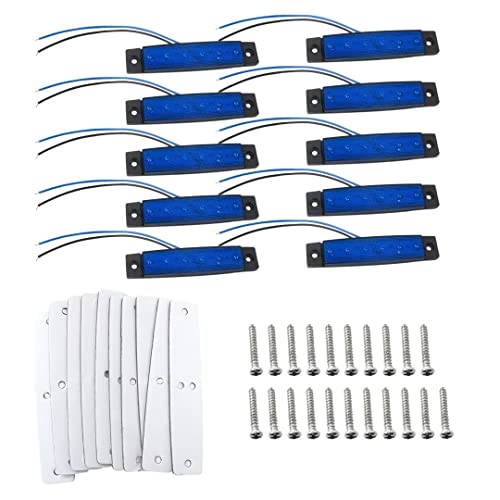 USonline911 10Pcs Blue 6 LEDs 120 Lumens Pods Rock Underbody Wheel Lights for Jeep Offroad Truck UTV ATV Boat