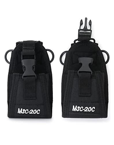 QWORK® 2 Pcs Radio Pouch, Tactical Walkie Talkie Pouch Case Intercom Bag for Polic Fireman Security Officer (Black) - Image 2