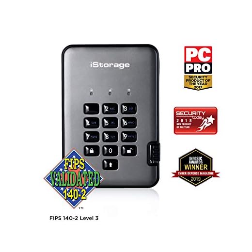 iStorage diskAshur PRO2 HDD 5TB Disco Duro | FIPS Nivel 3 | Protegido por Contraseña |Resistente al Polvo/Agua |Cifrado Hardware. IS-DAP2-256-5000-C-X