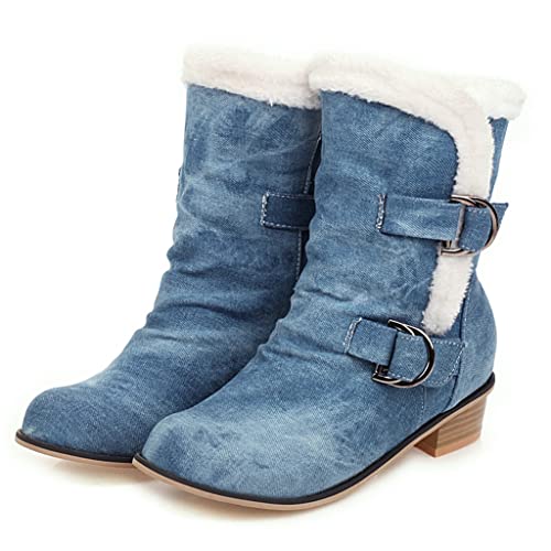 Women's Square Toe Denim Ankle Boots Embroidered Flower Zipper Block Low Heel Dressy Short Booties2