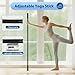Yoga Stick 5 ft, Sturdy Steel Adjustable Stretching Stick for Mobility, Balance and Flexibility, Versatile Exercise Stick with Non-Slip Ends and Foam Handles for Fitness, and Posture Correction