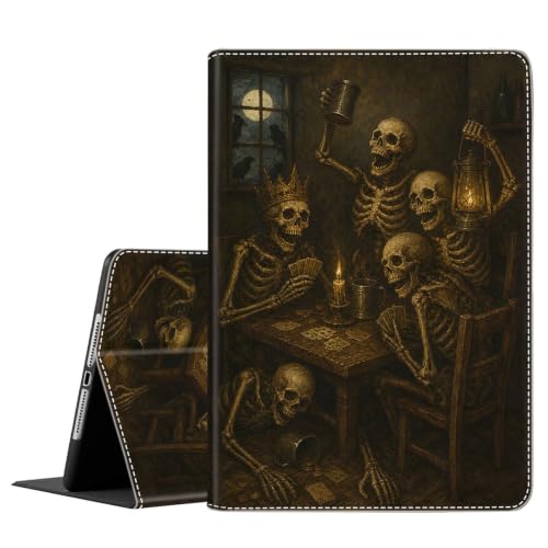 Case for Samsug Galaxy Tab A 10.1 inch 2016（No S Pen Version） SM-T580 T585 T587, Slim Fit Foldable Standing Cover with Auto Sleep/Wake, Tavern Group Skeletons