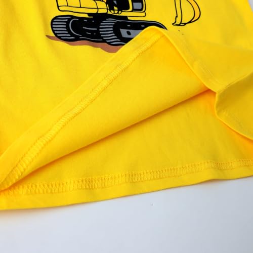 Image of HILEELANG Toddler Boy Summer Outfit Set 2 Piece Short Sleeve T Shirt and Short Soft Breathable Cotton Clothing Sets 2-7T